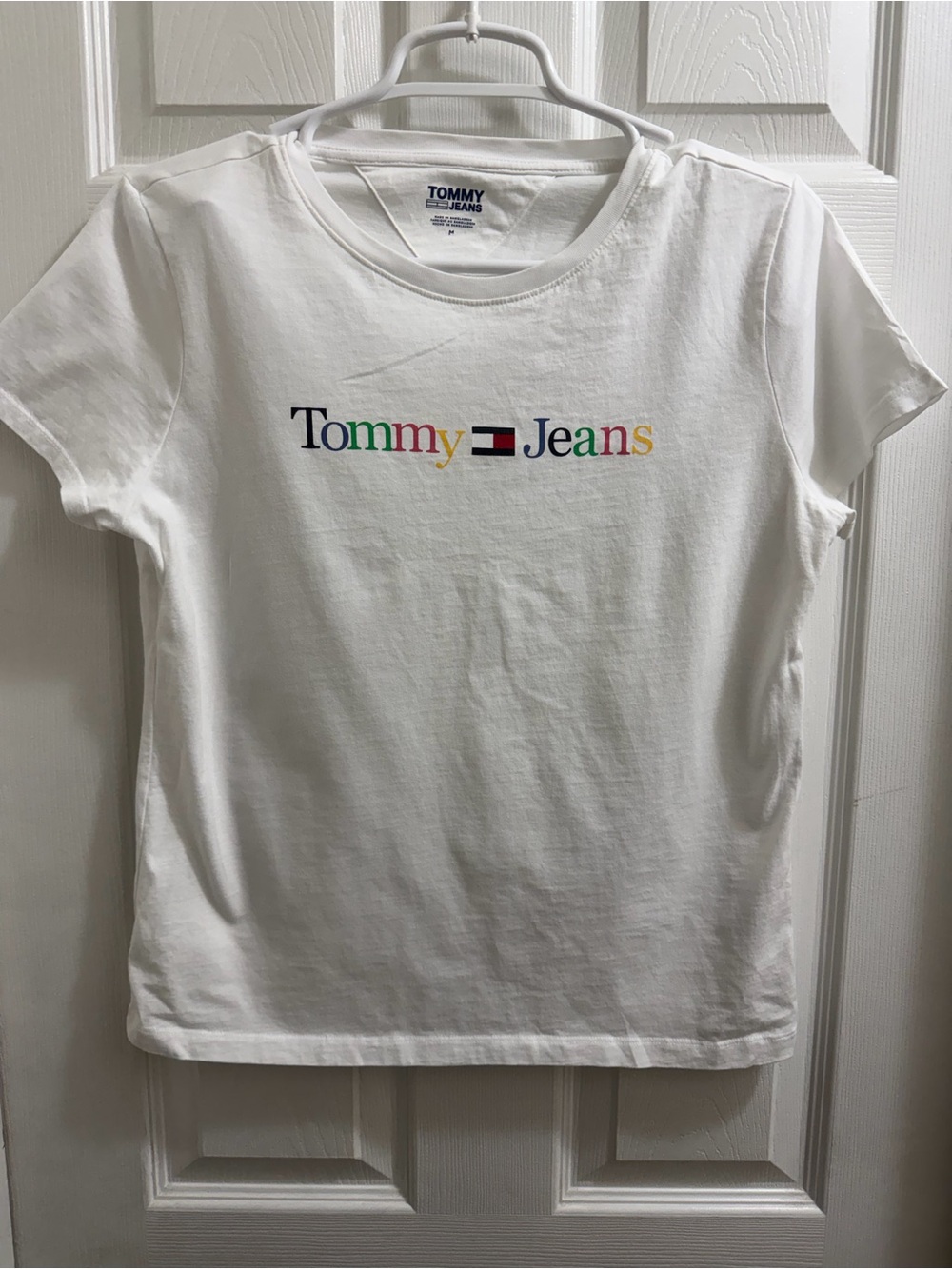 Tommy Hilfiger White Tee with Multicolor Logo